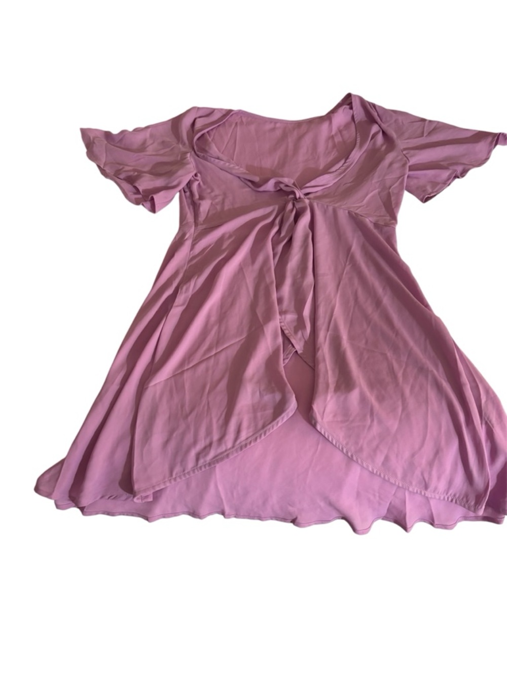 SHEIN Light Purple Tie-Front Swim Coverup